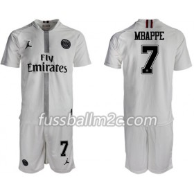 Fußballtrikots Paris Saint-Germain Mbappe 7 Jodan Weiß Kinder Ausweich Trikotsatz 2018-2019